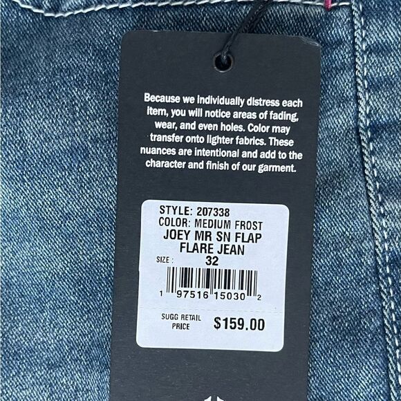 True Religion- Joey women’s Mid-Rise Medium Wash Flare Leg Jeans Sz:32 Color:Blu - Picture 10 of 11